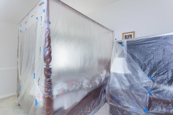 Plastic wrap bedroom