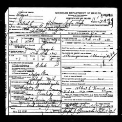 George Sznarwakowski death certificate
