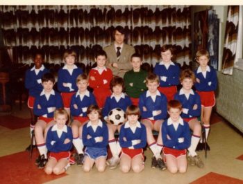 Mike's primary school football team (he's holding the ball)