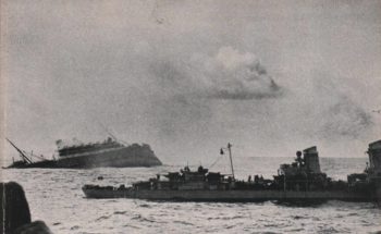 RMS Orama sinking in the Norwegian Sea