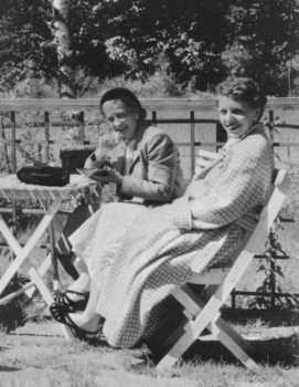 Nanny and Jill at a teahouse outside of Gothenburg in the early 1950s