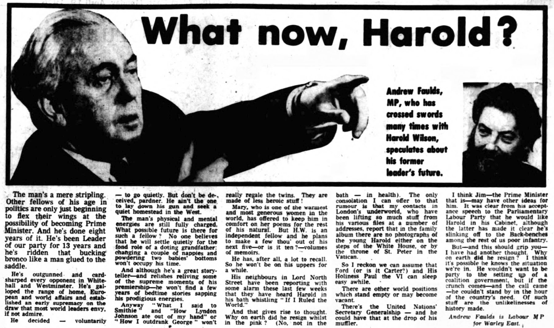 What Now Harold? by Andrew Faulds, MP
