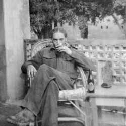 David in the officer's club in Derna, Libya