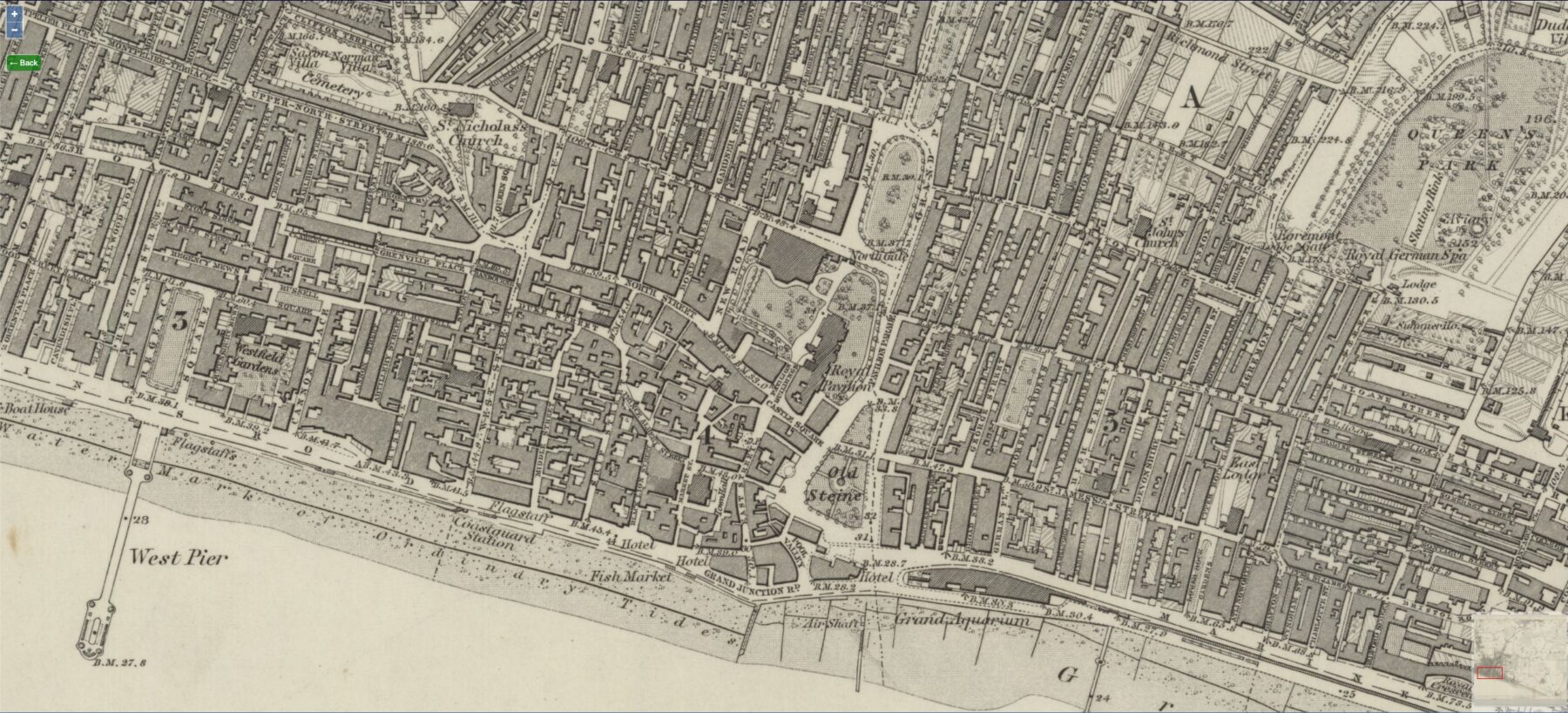 1873 map Brighton waterfront